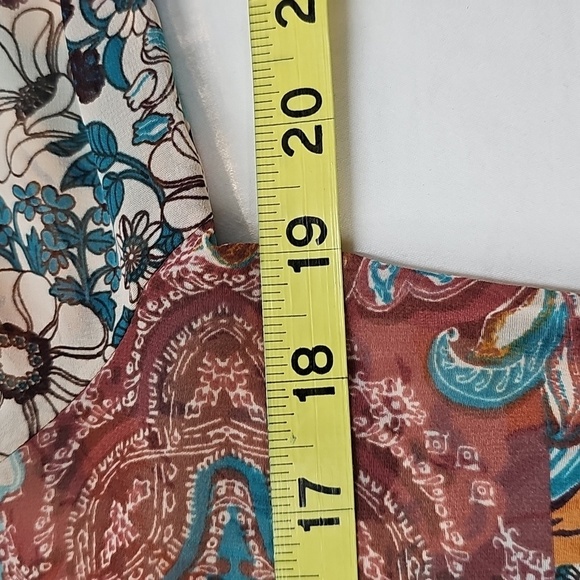 Cato Multicolor Floral Sheer Tunic Blouse - Picture 8 of 10
